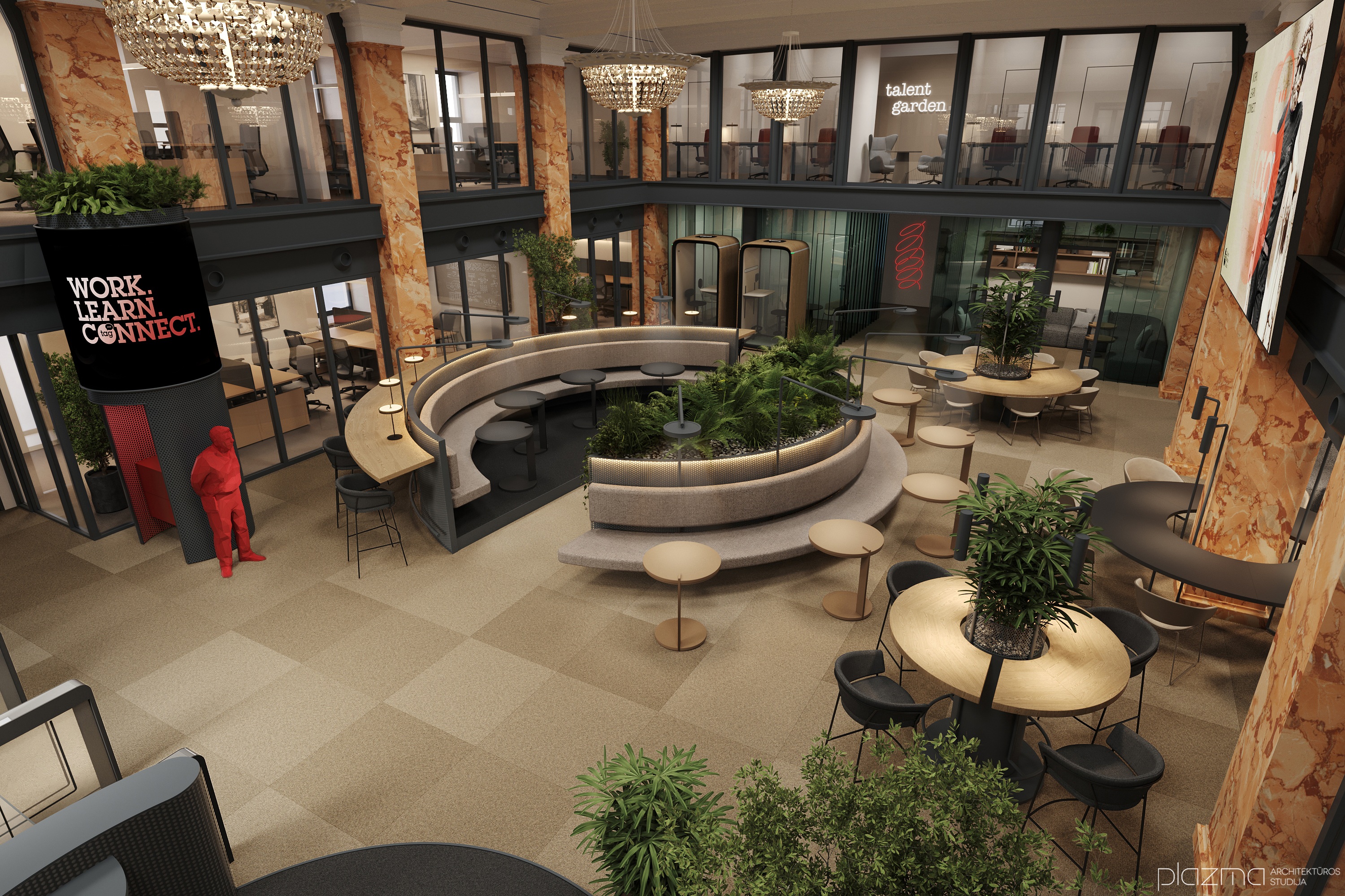 Buvęs „Pramogų bankas“ virs antrąja „Talent Garden Vilnius“ bendradarbystės erdve: startuoja pertvarkos darbai